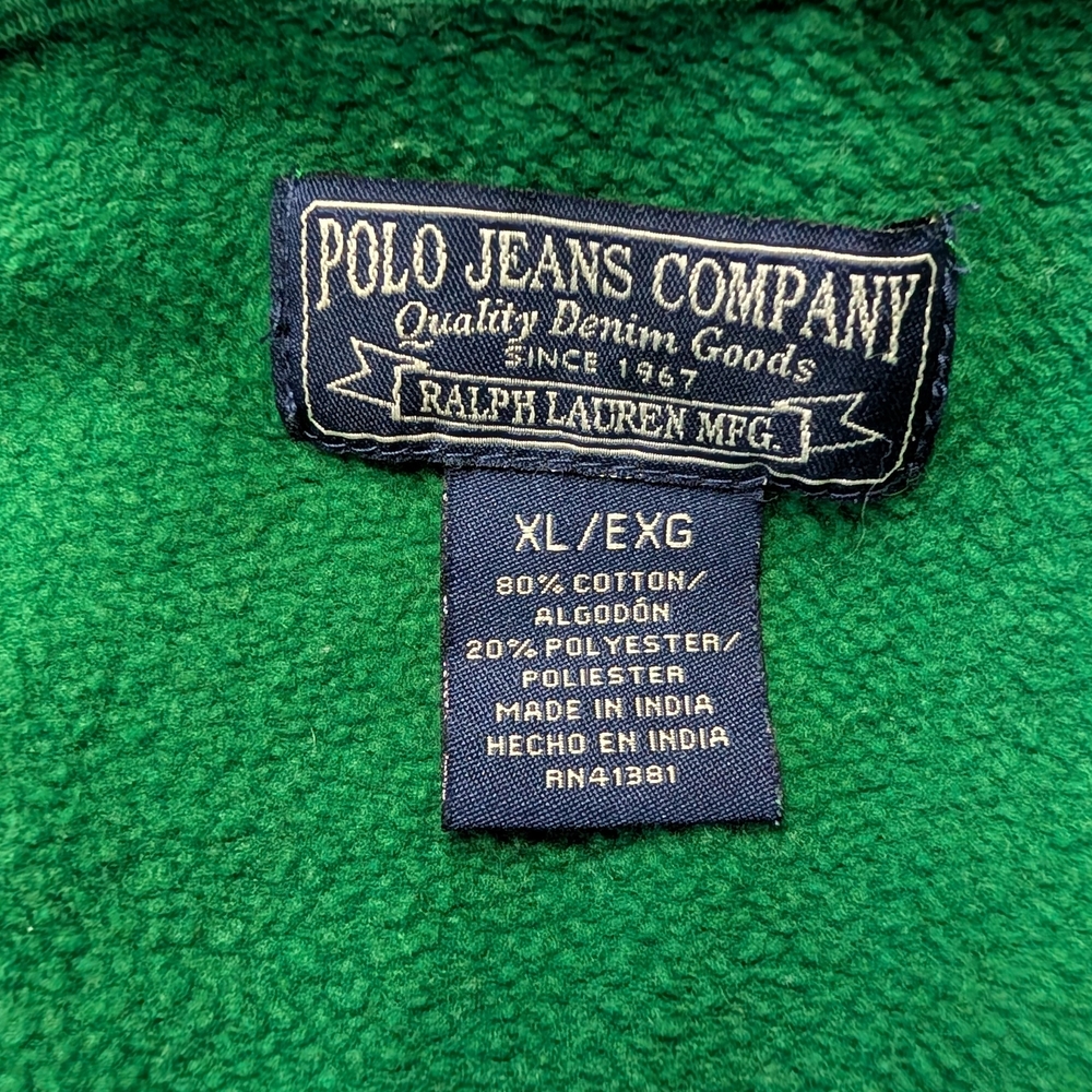 Vintage Ralph Lauren Polo Jeans Co Full Zip Jacket Mens Size XL Green Hooded - Picture 8 of 8